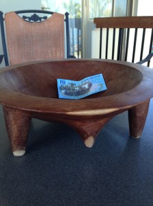 $7 bill in kava bowl.